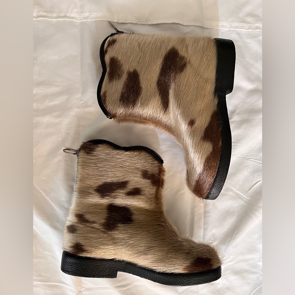 Vintage Brown and Cream Ankle Boots